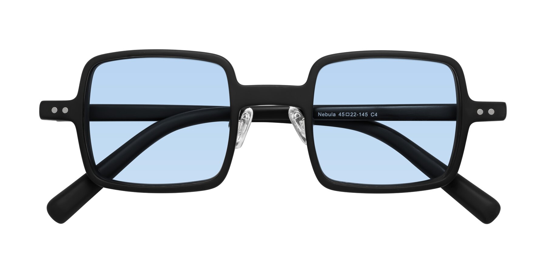 Folded Front of Nebula in Matte Black with Light Blue Tinted Lenses