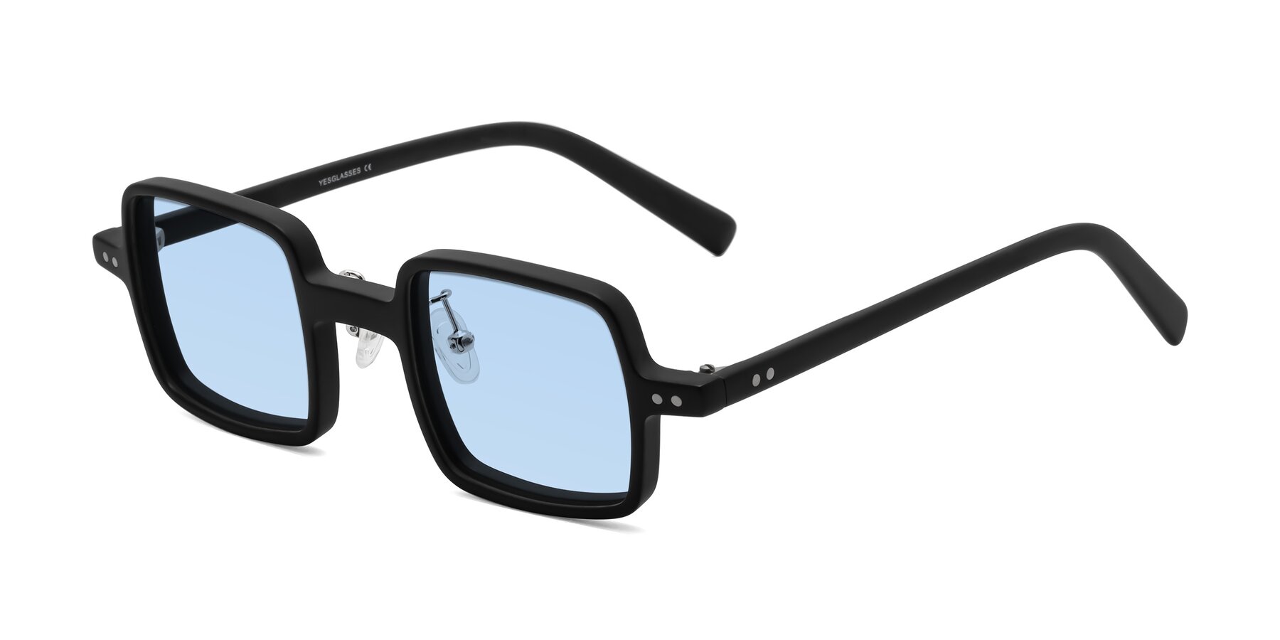 Angle of Nebula in Matte Black with Light Blue Tinted Lenses