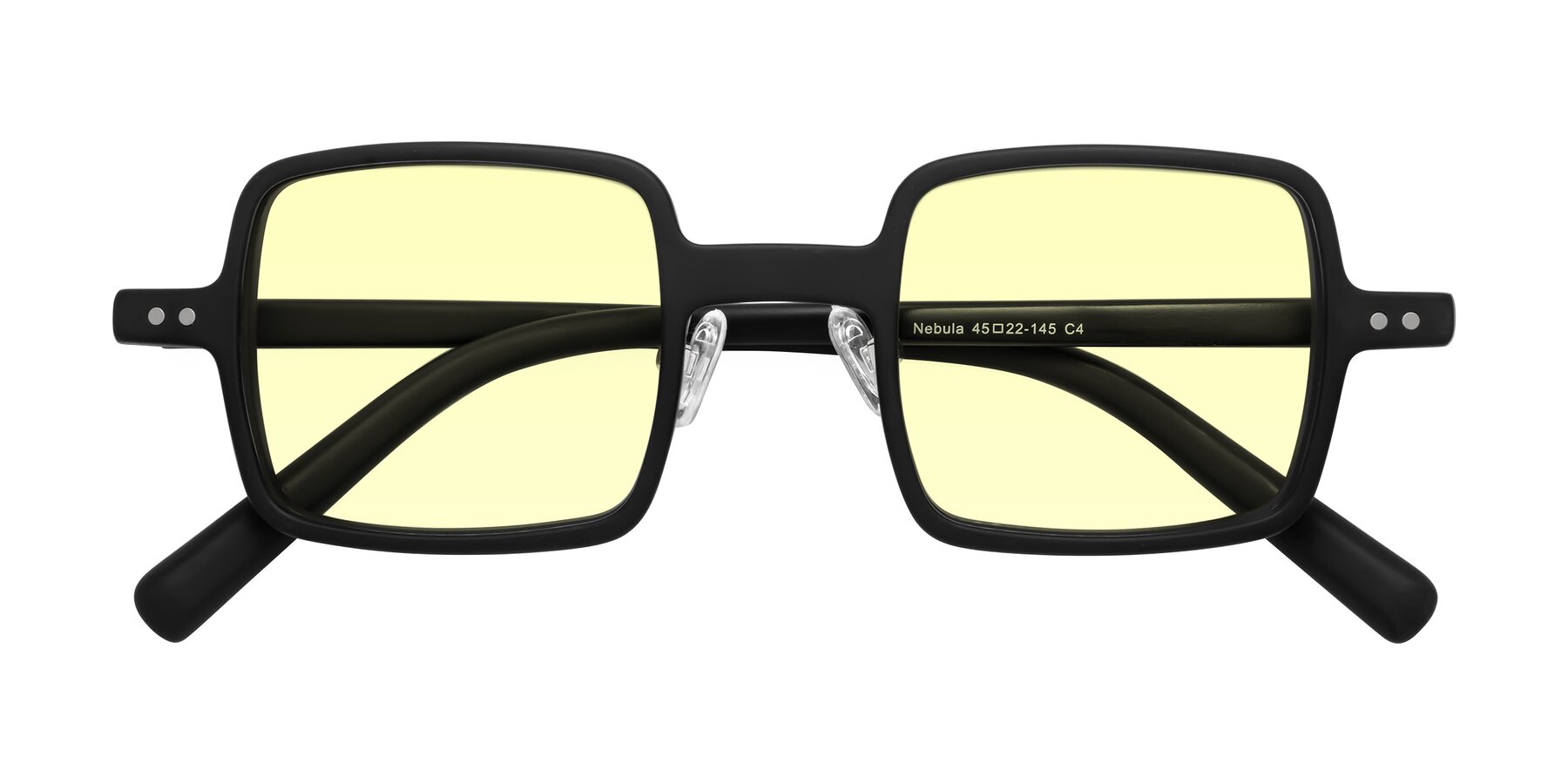 Folded Front of Nebula in Matte Black with Light Yellow Tinted Lenses