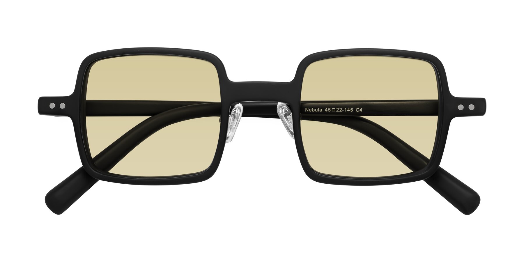 Folded Front of Nebula in Matte Black with Light Champagne Tinted Lenses