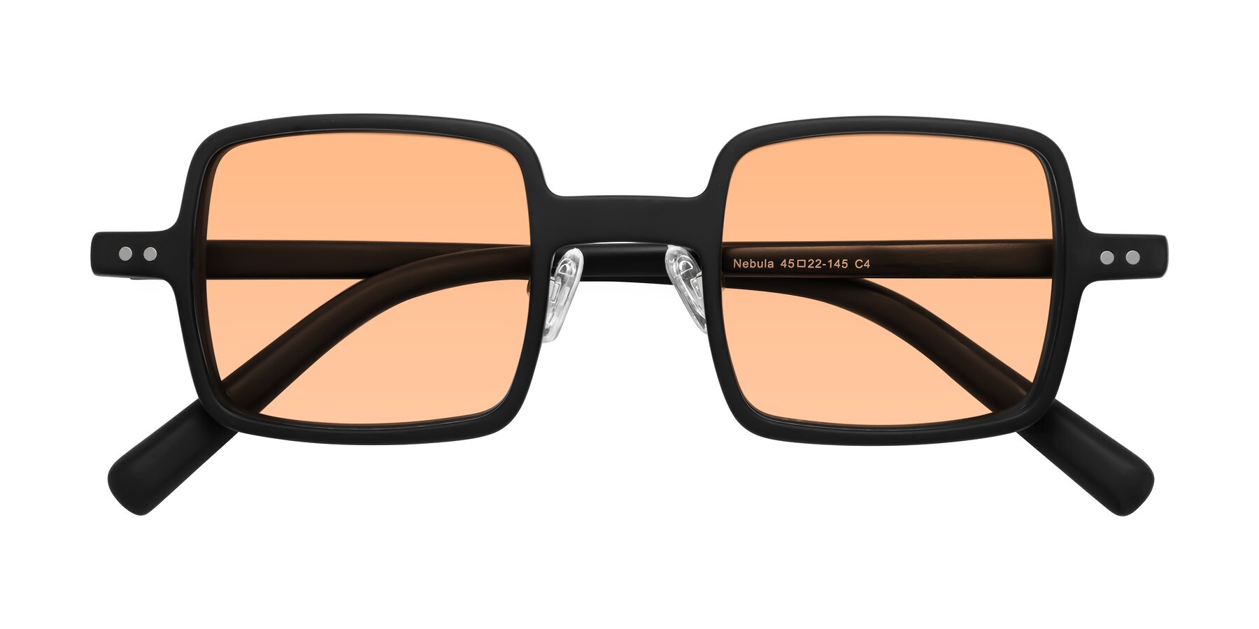 Folded Front of Nebula in Matte Black with Light Orange Tinted Lenses