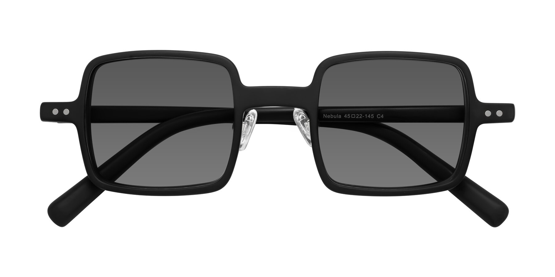 Folded Front of Nebula in Matte Black with Medium Gray Tinted Lenses