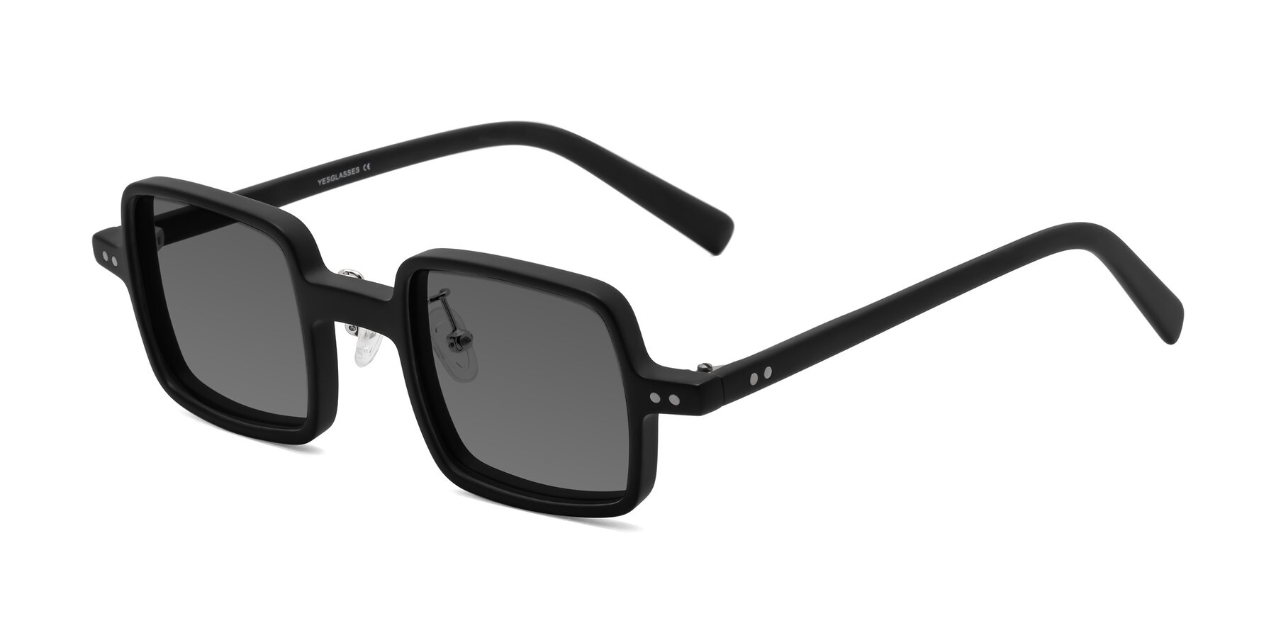 Angle of Nebula in Matte Black with Medium Gray Tinted Lenses