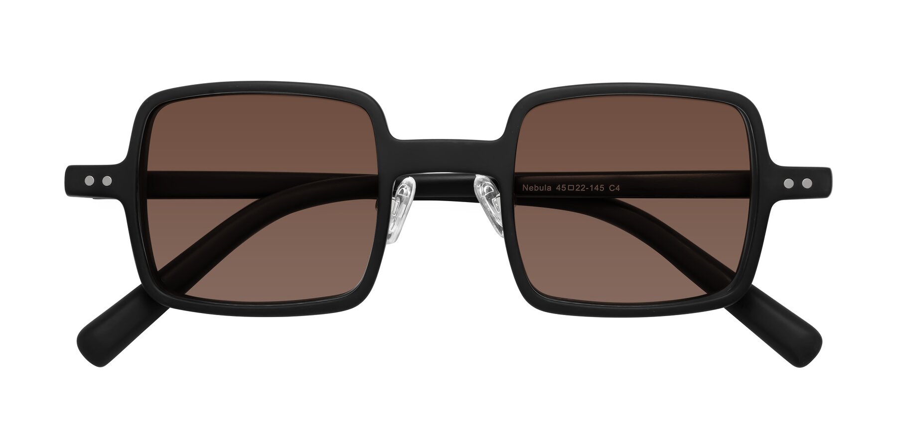 Folded Front of Nebula in Matte Black with Brown Tinted Lenses