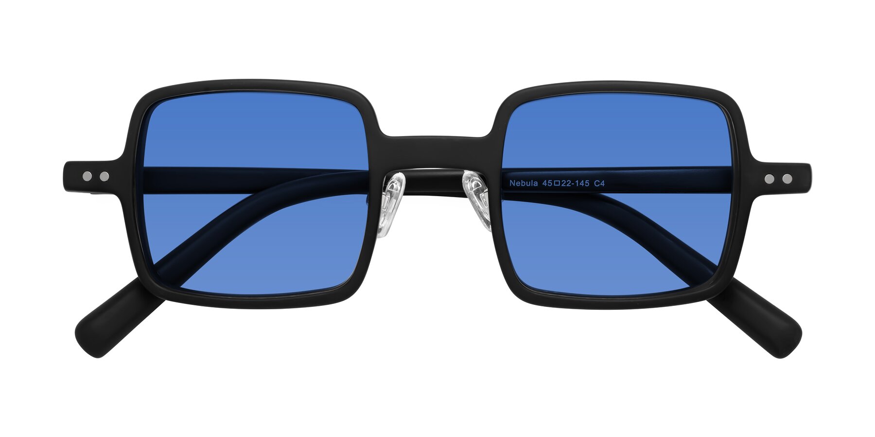 Folded Front of Nebula in Matte Black with Blue Tinted Lenses