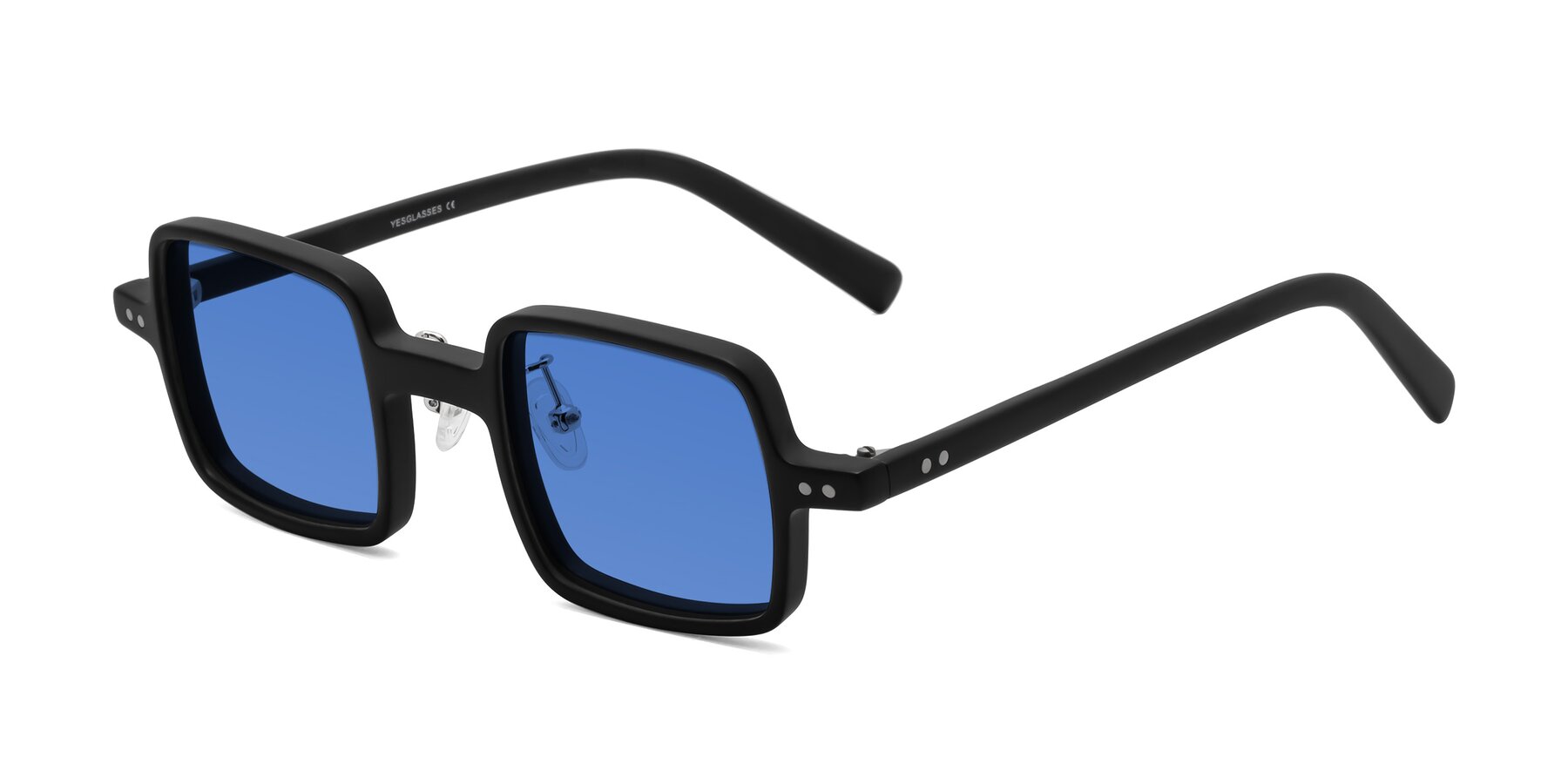 Angle of Nebula in Matte Black with Blue Tinted Lenses