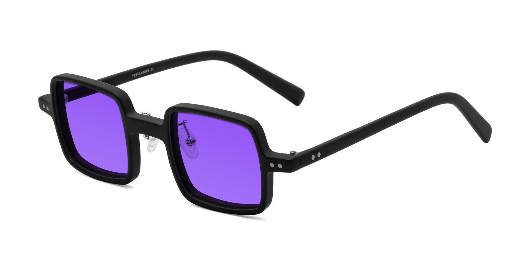 Angle of Nebula in Matte Black with Purple Tinted Lenses