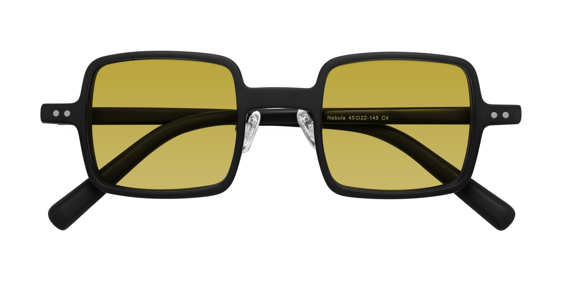 Folded Front of Nebula in Matte Black with Champagne Tinted Lenses