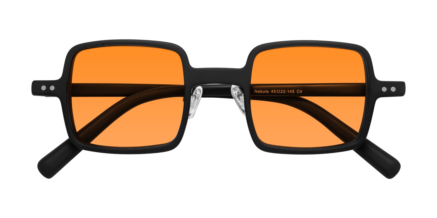 Folded Front of Nebula in Matte Black with Orange Tinted Lenses