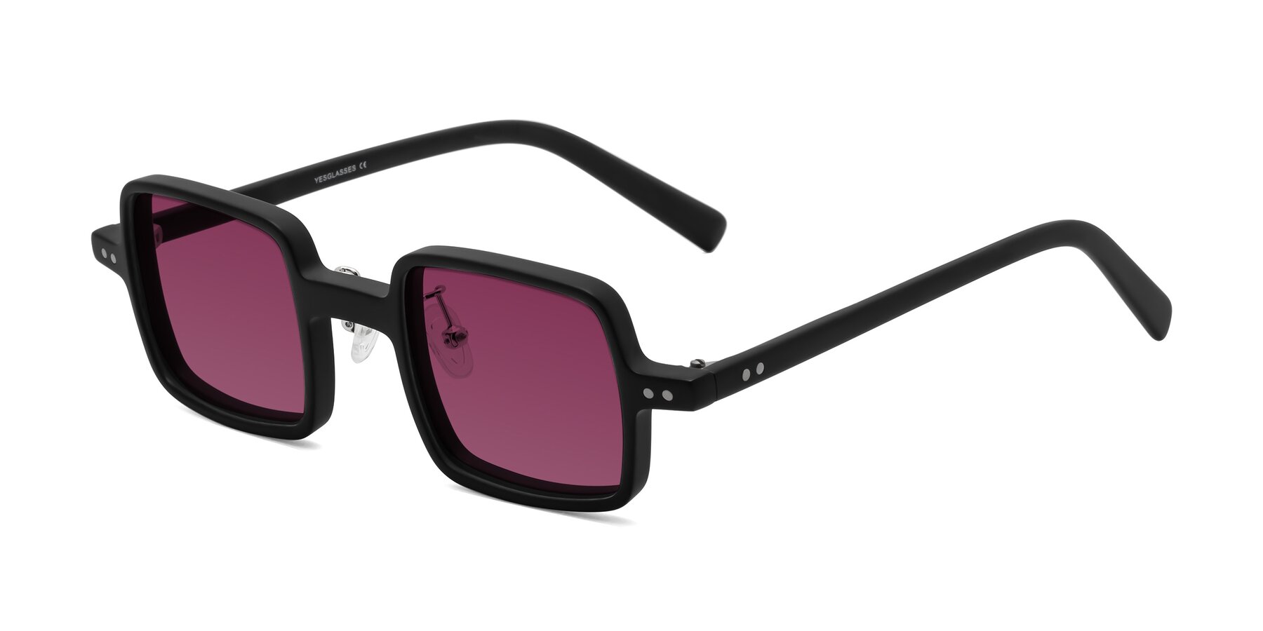 Angle of Nebula in Matte Black with Wine Tinted Lenses