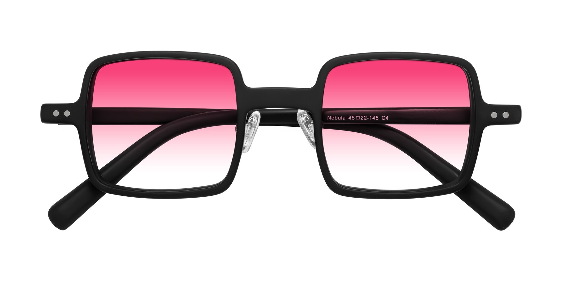 Folded Front of Nebula in Matte Black with Pink Gradient Lenses