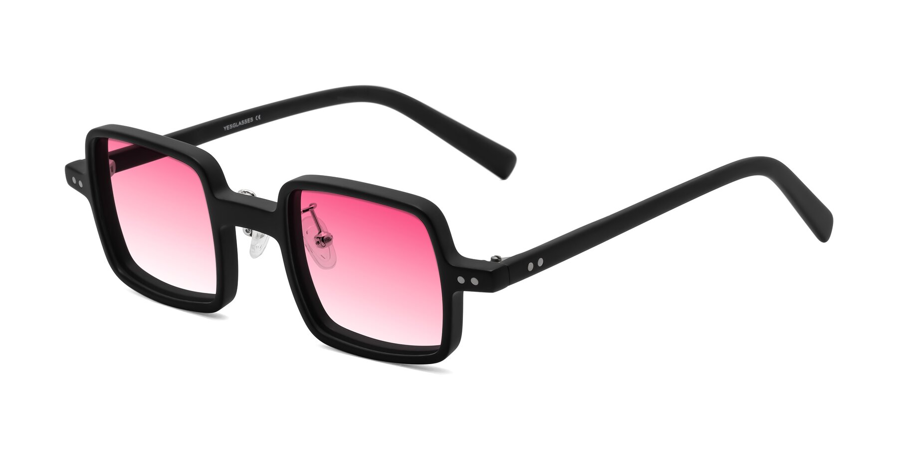 Angle of Nebula in Matte Black with Pink Gradient Lenses