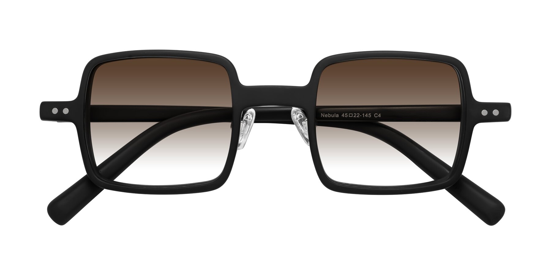 Folded Front of Nebula in Matte Black with Brown Gradient Lenses