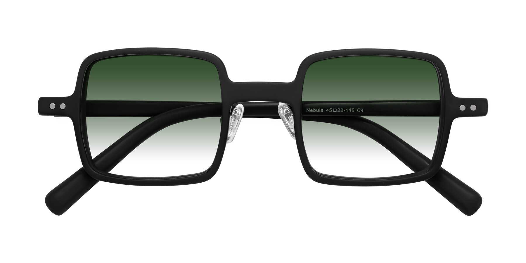 Folded Front of Nebula in Matte Black with Green Gradient Lenses