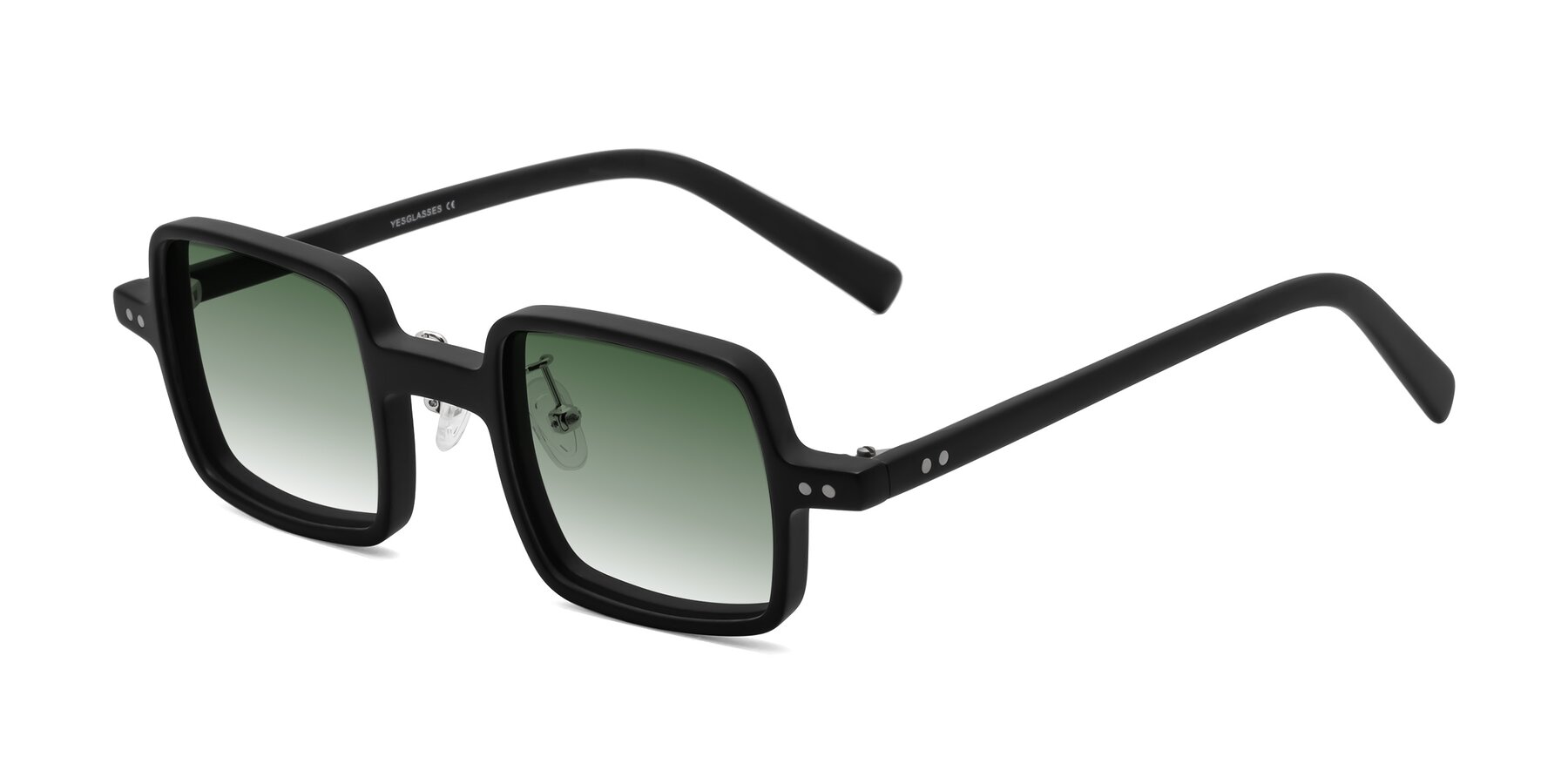 Angle of Nebula in Matte Black with Green Gradient Lenses