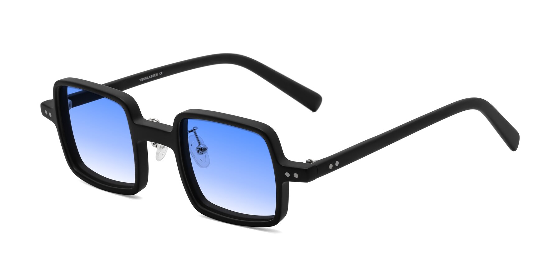 Angle of Nebula in Matte Black with Blue Gradient Lenses