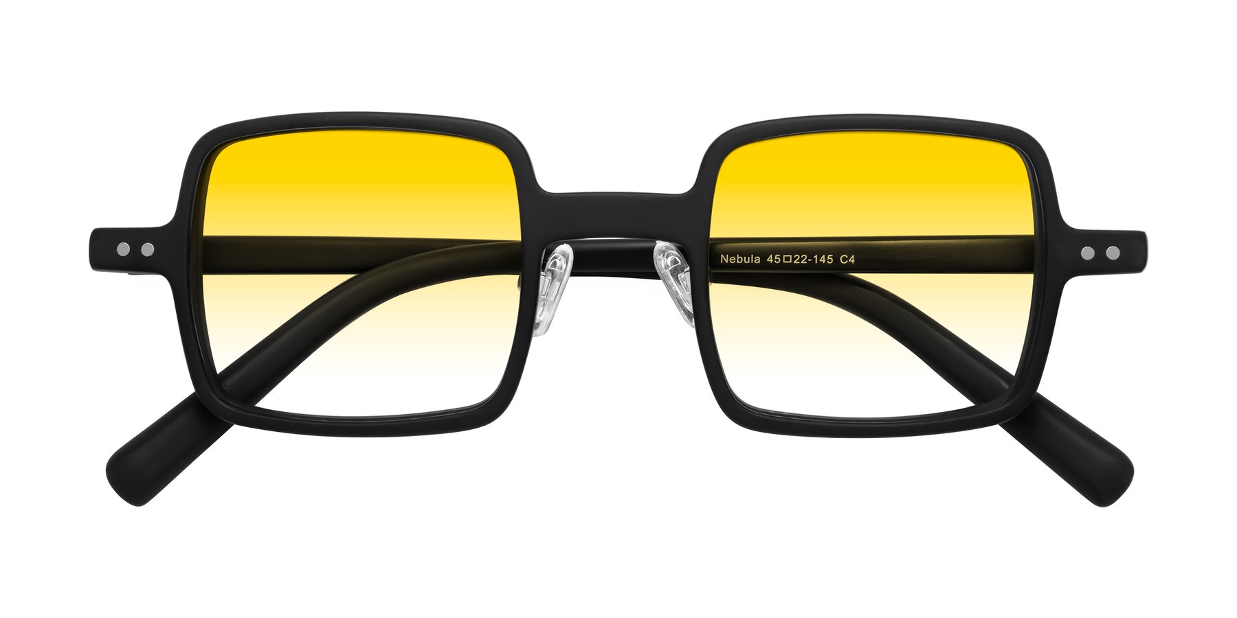 Folded Front of Nebula in Matte Black with Yellow Gradient Lenses