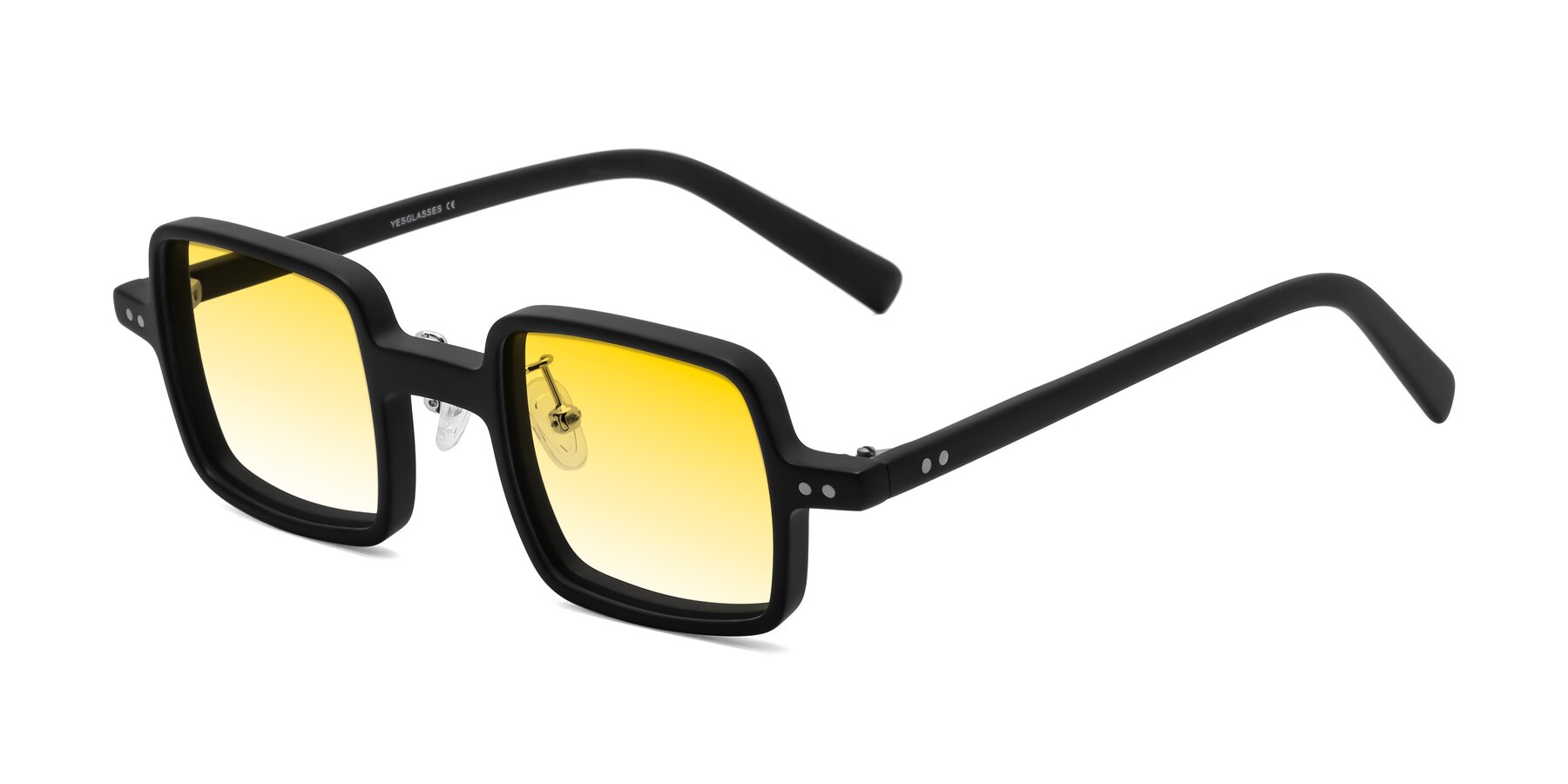 Angle of Nebula in Matte Black with Yellow Gradient Lenses