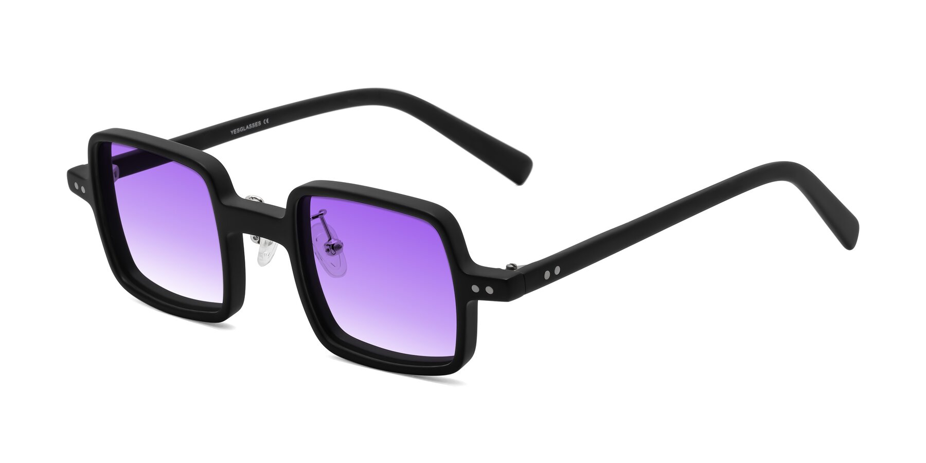 Angle of Nebula in Matte Black with Purple Gradient Lenses