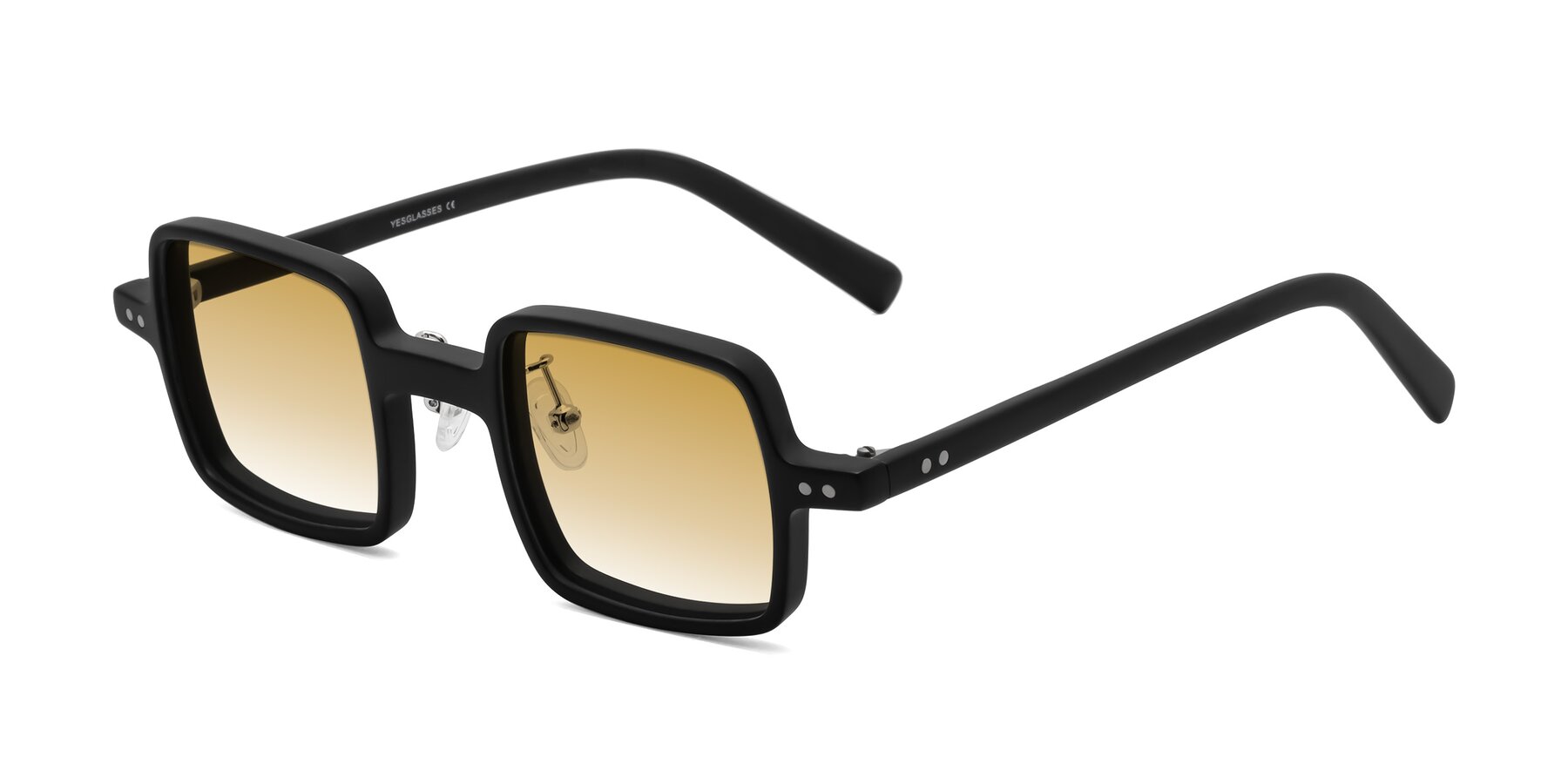 Angle of Nebula in Matte Black with Champagne Gradient Lenses