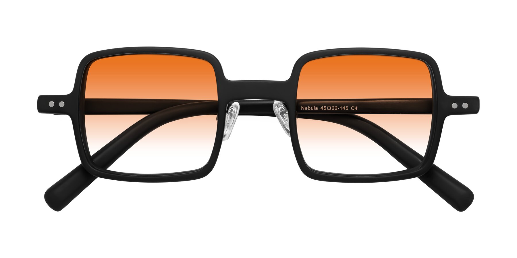 Folded Front of Nebula in Matte Black with Orange Gradient Lenses