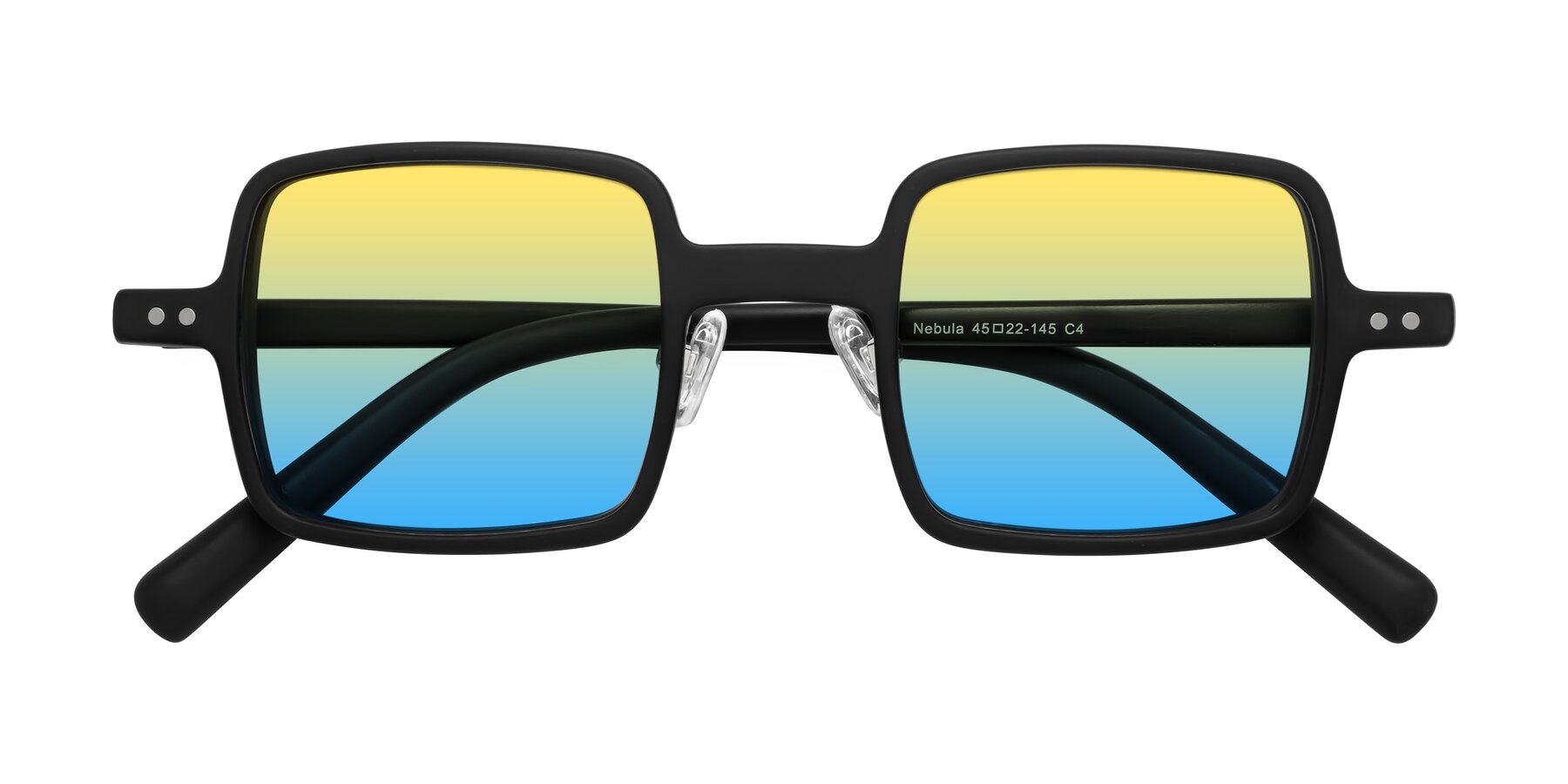 Folded Front of Nebula in Matte Black with Yellow / Blue Gradient Lenses