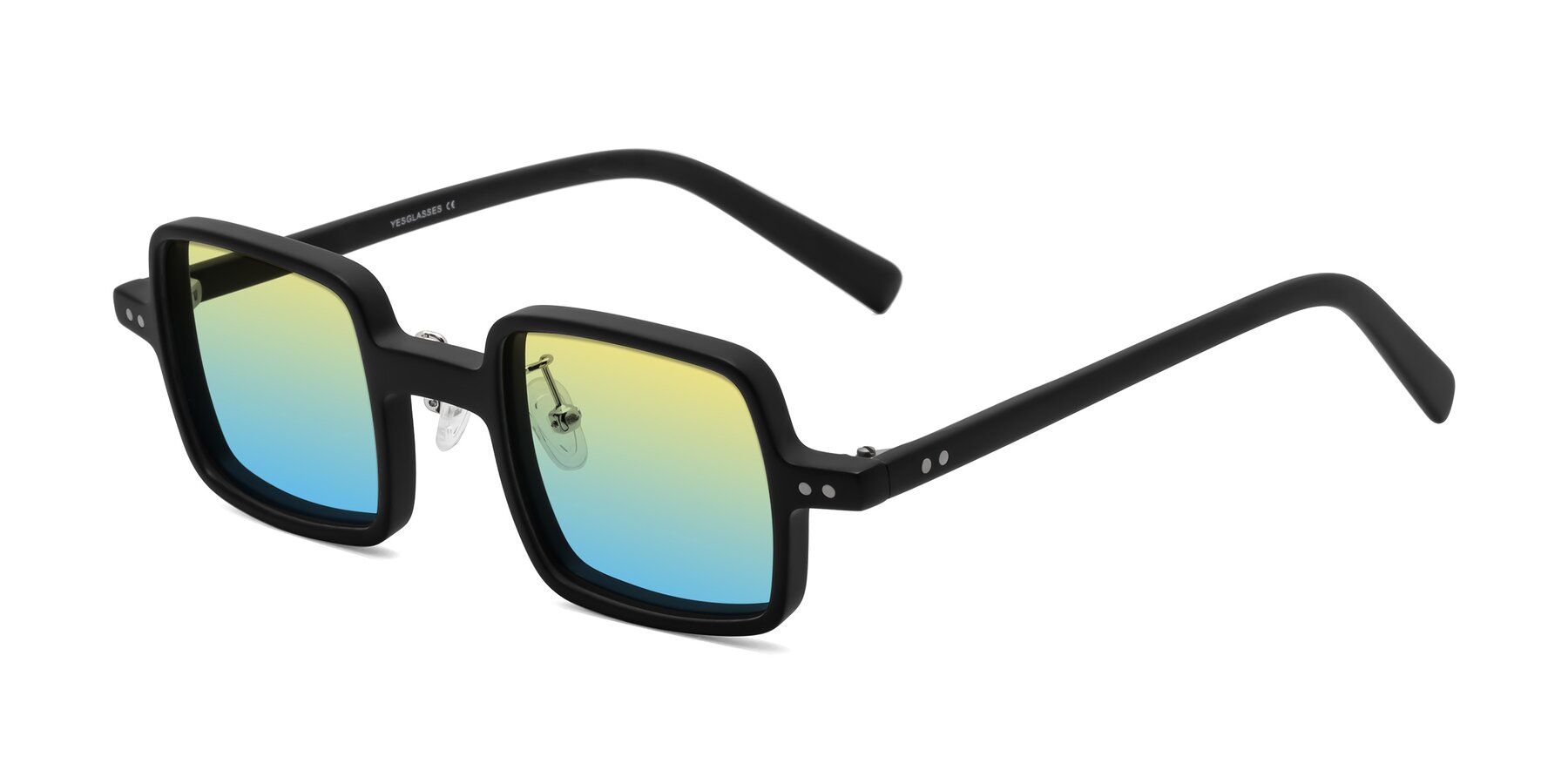 Angle of Nebula in Matte Black with Yellow / Blue Gradient Lenses