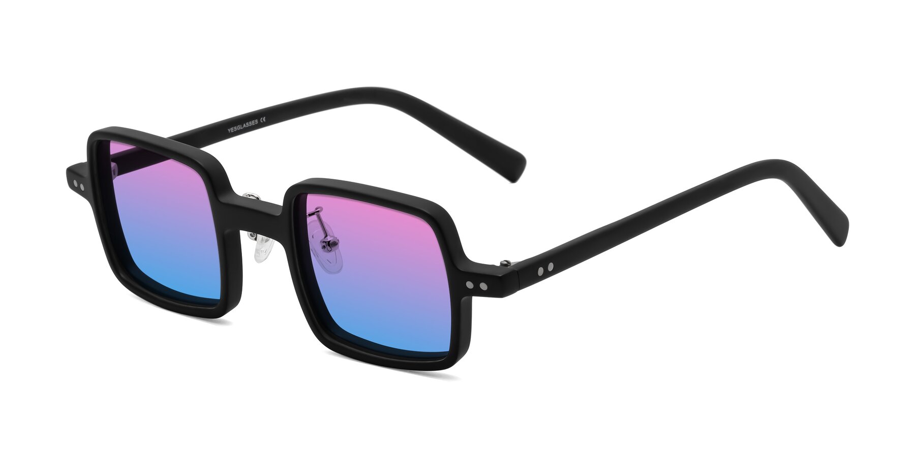 Angle of Nebula in Matte Black with Pink / Blue Gradient Lenses