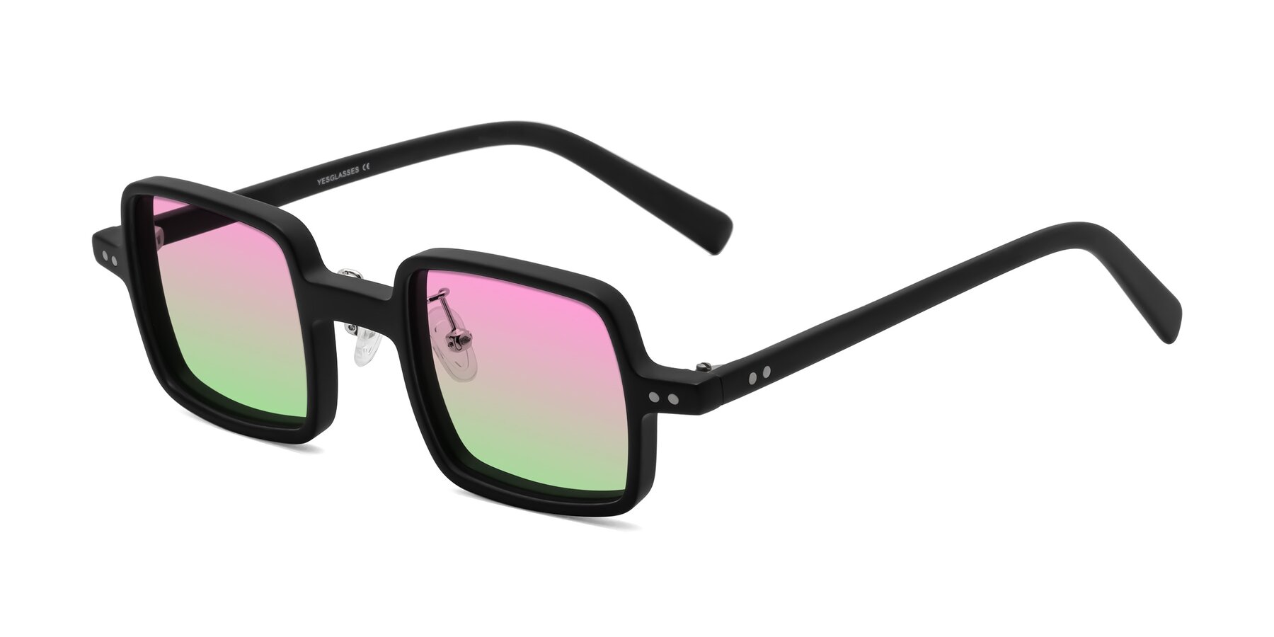 Angle of Nebula in Matte Black with Pink / Green Gradient Lenses