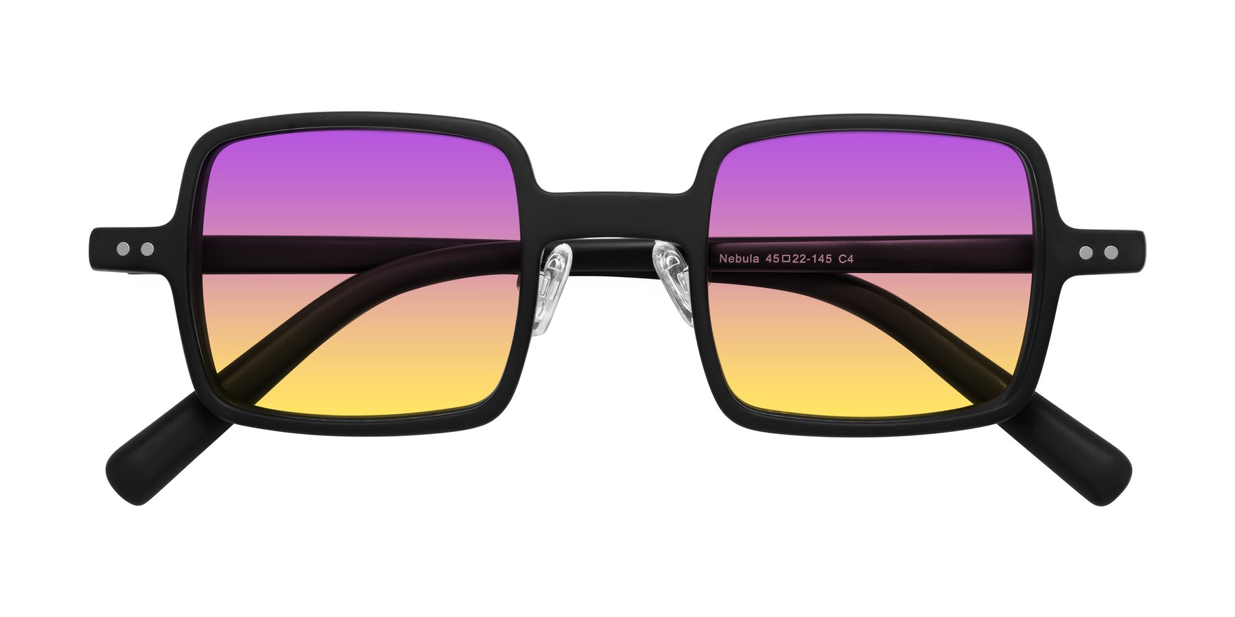 Folded Front of Nebula in Matte Black with Purple / Yellow Gradient Lenses