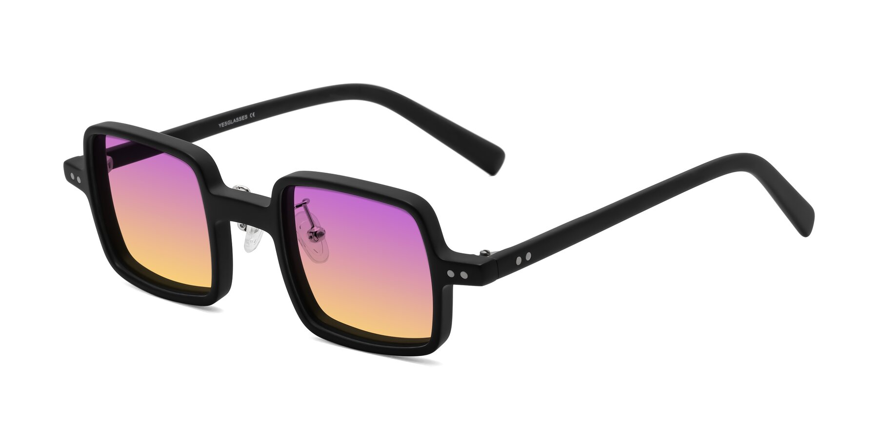 Angle of Nebula in Matte Black with Purple / Yellow Gradient Lenses