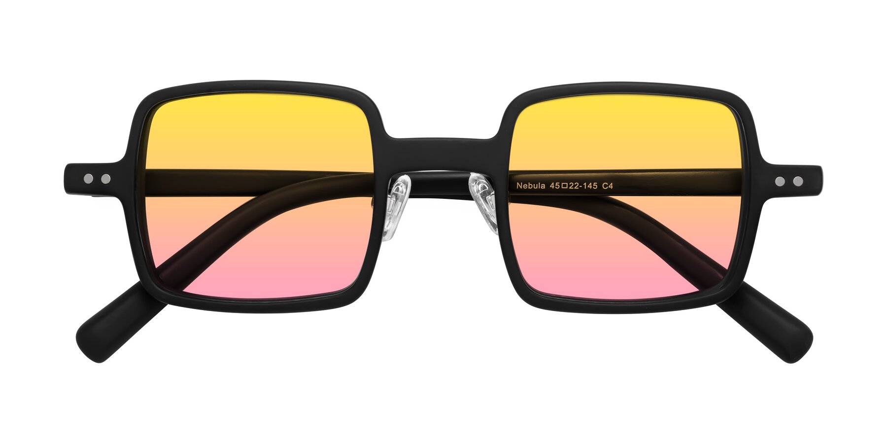 Folded Front of Nebula in Matte Black with Yellow / Pink Gradient Lenses