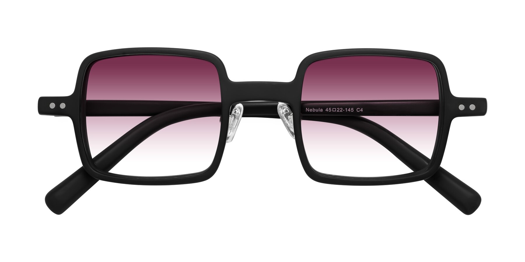 Folded Front of Nebula in Matte Black with Wine Gradient Lenses