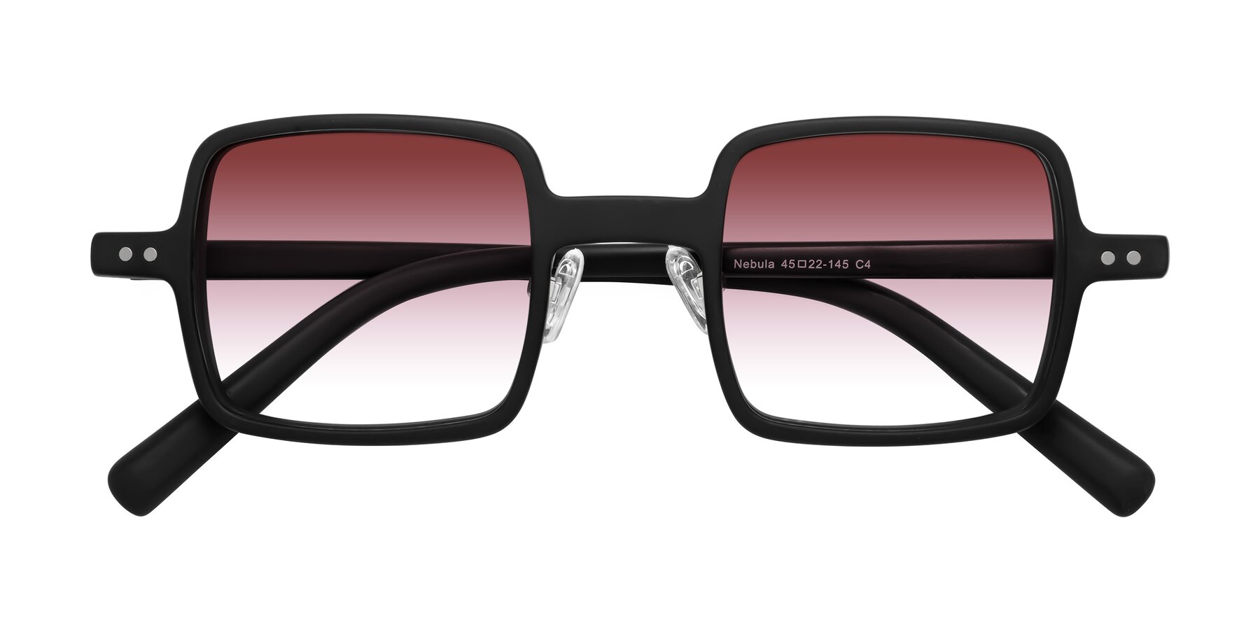 Folded Front of Nebula in Matte Black with Garnet Gradient Lenses