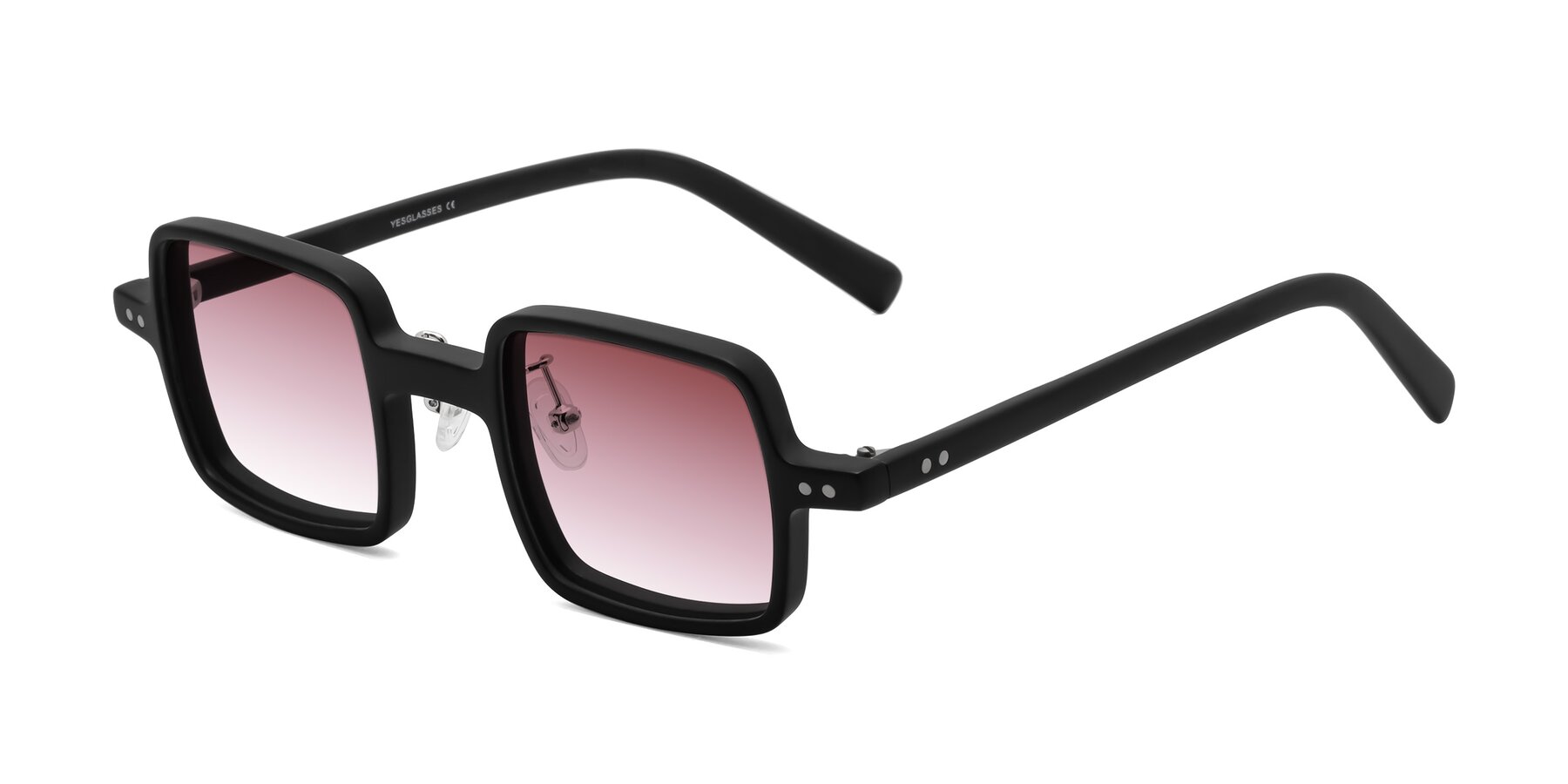 Angle of Nebula in Matte Black with Garnet Gradient Lenses