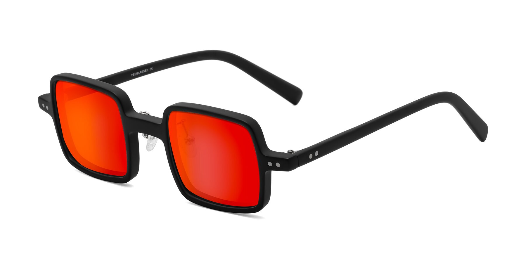 Angle of Nebula in Matte Black with Red Gold Mirrored Lenses