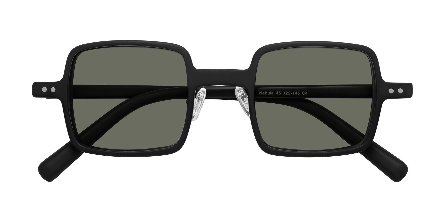 Folded Front of Nebula in Matte Black with Gray Polarized Lenses