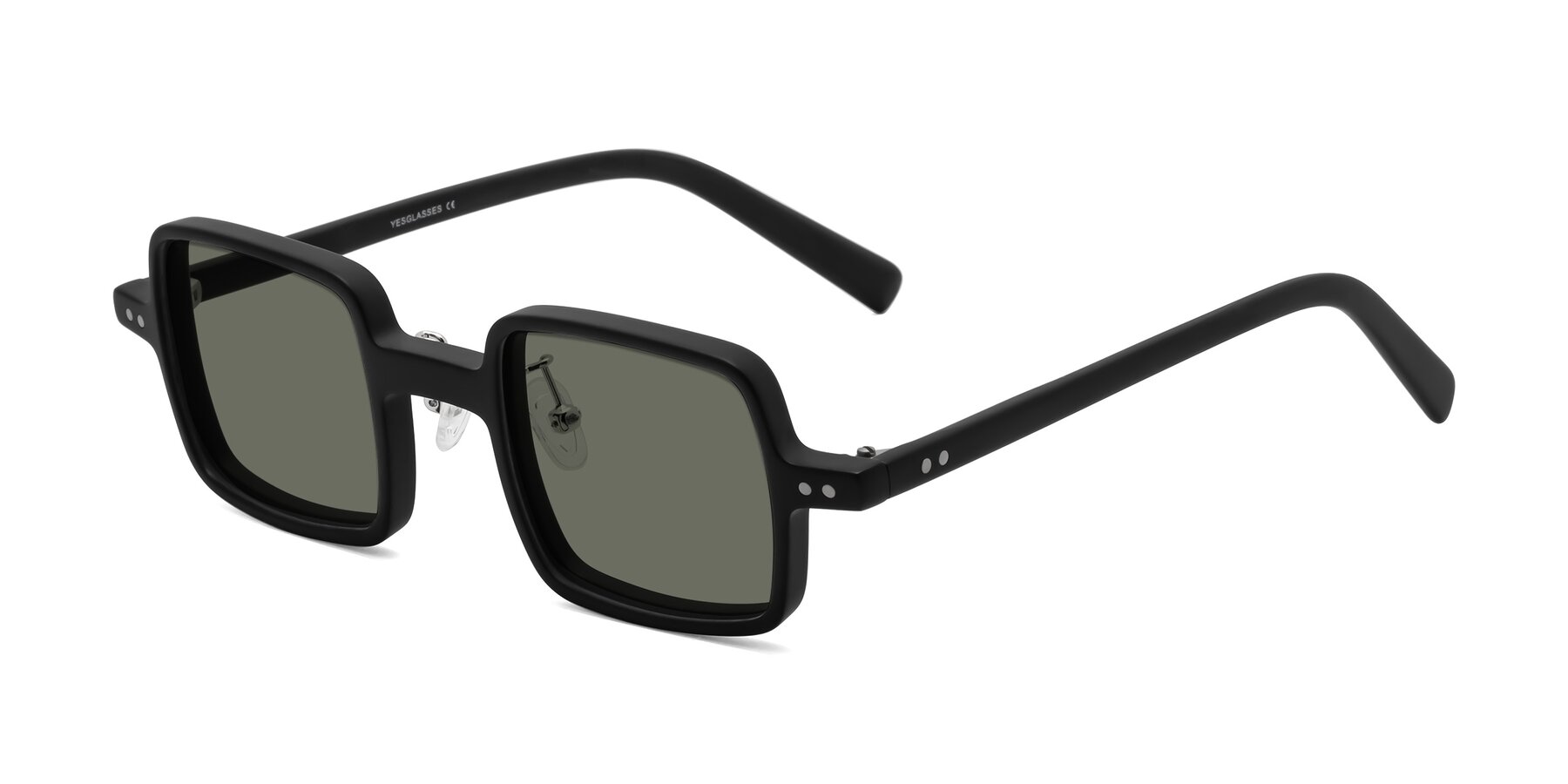 Angle of Nebula in Matte Black with Gray Polarized Lenses