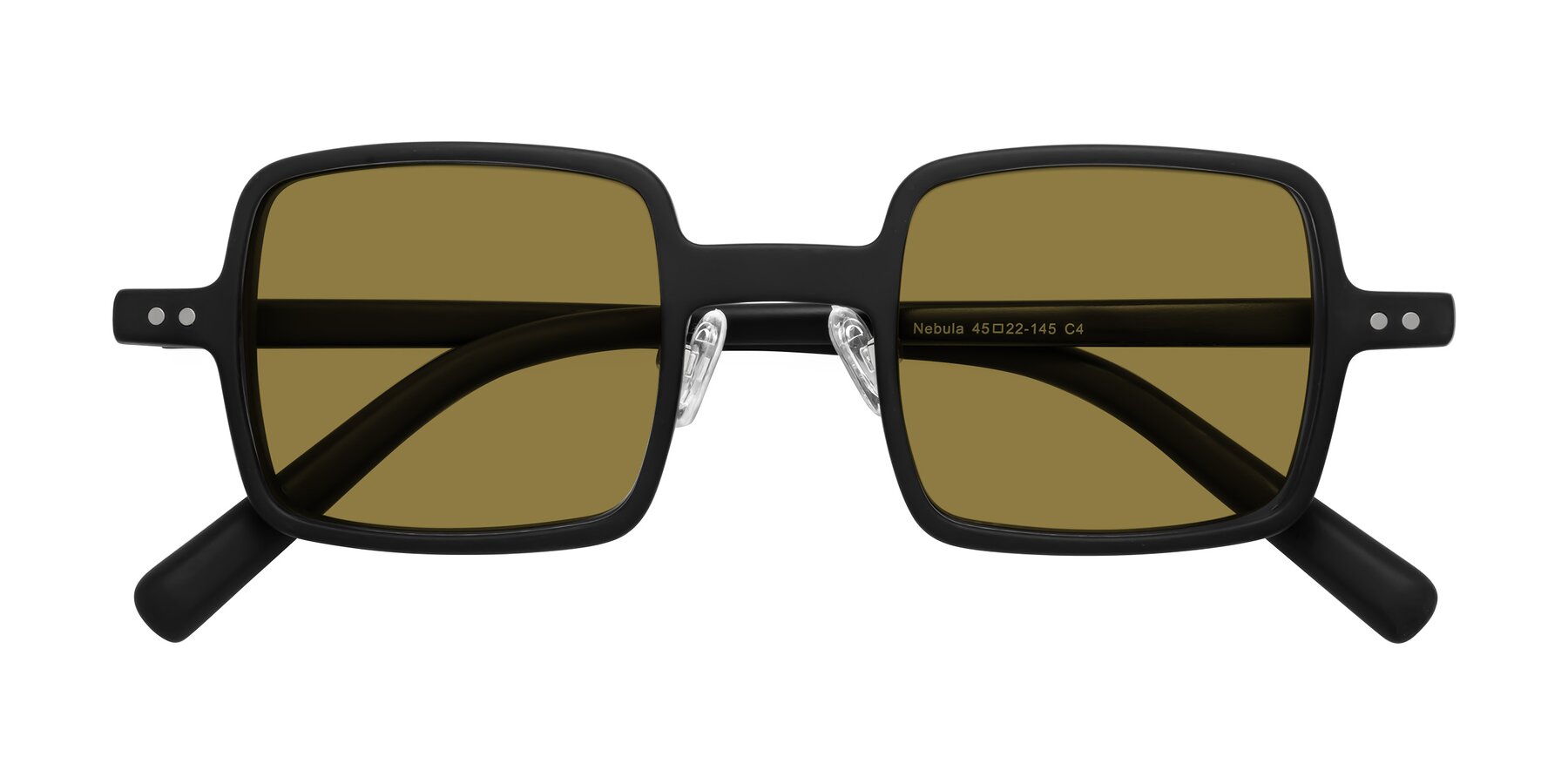 Folded Front of Nebula in Matte Black with Brown Polarized Lenses