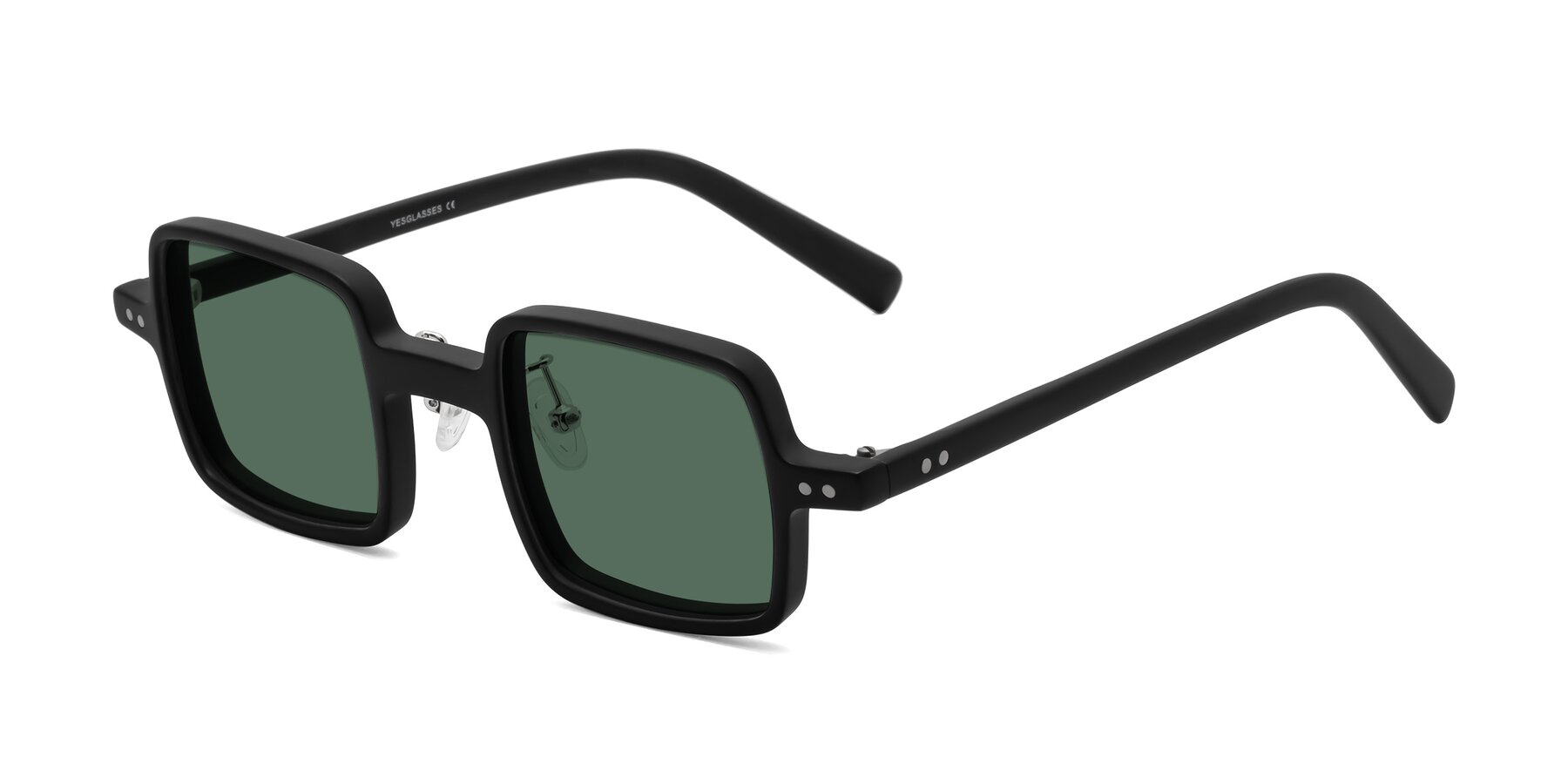 Angle of Nebula in Matte Black with Green Polarized Lenses