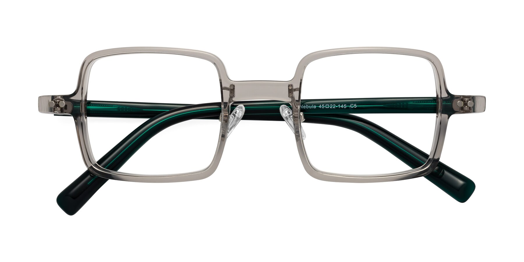 Folded Front of Nebula in Clear Gray with Clear Eyeglass Lenses