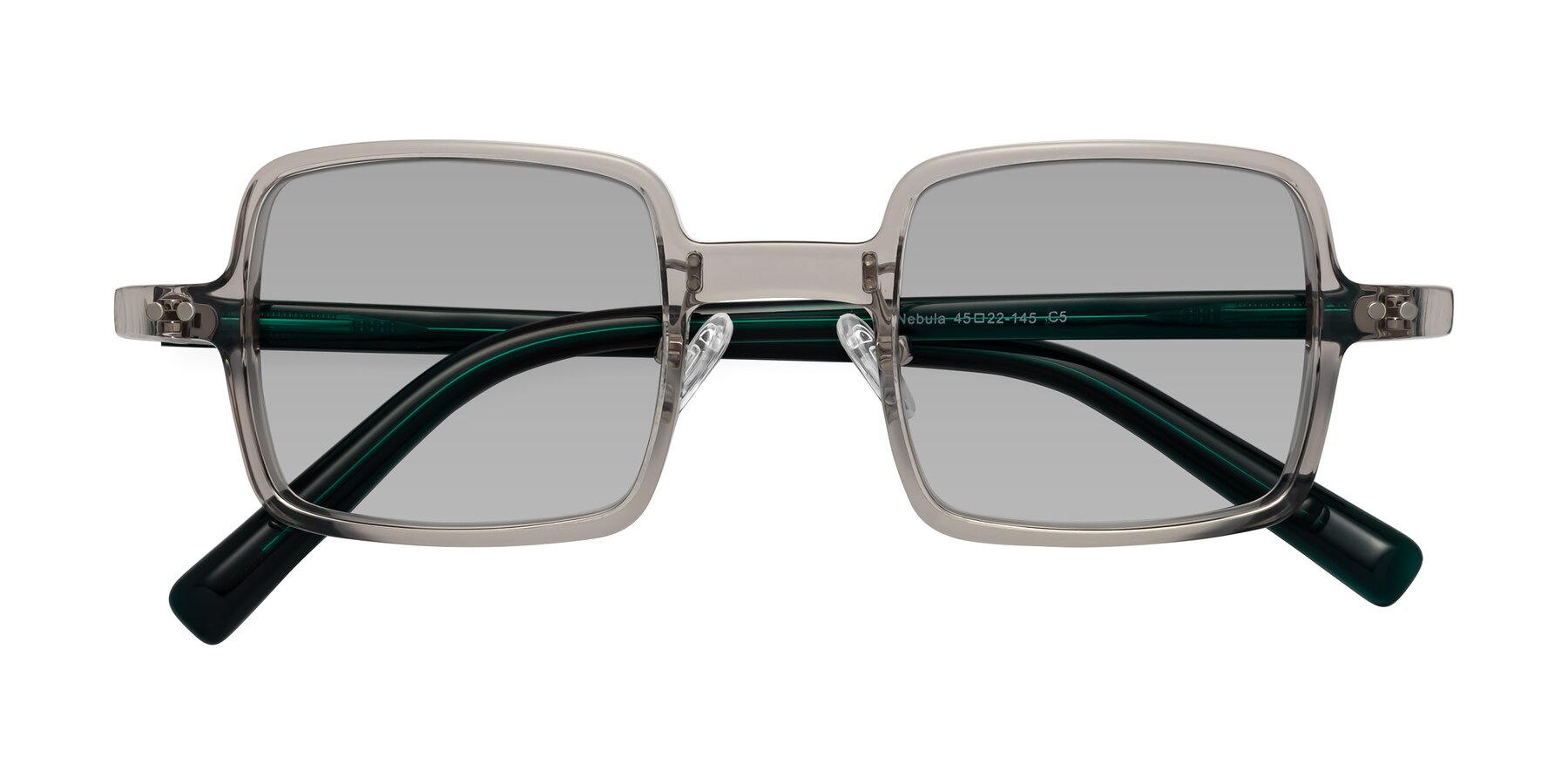 Folded Front of Nebula in Clear Gray with Light Gray Tinted Lenses