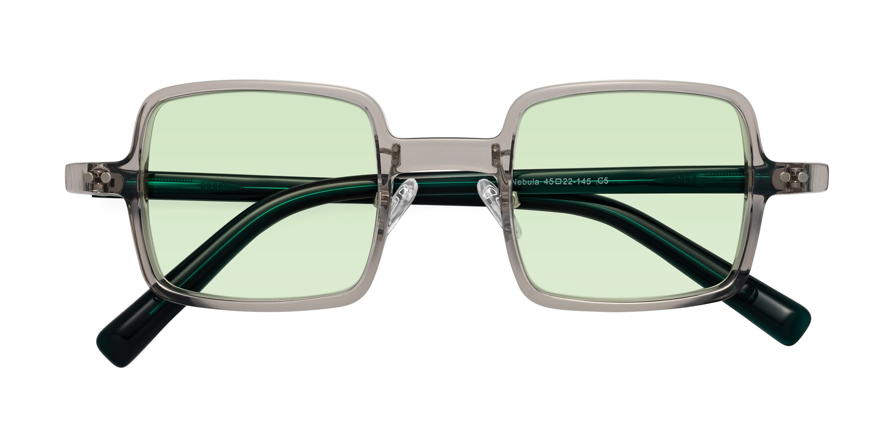 Folded Front of Nebula in Clear Gray with Light Green Tinted Lenses