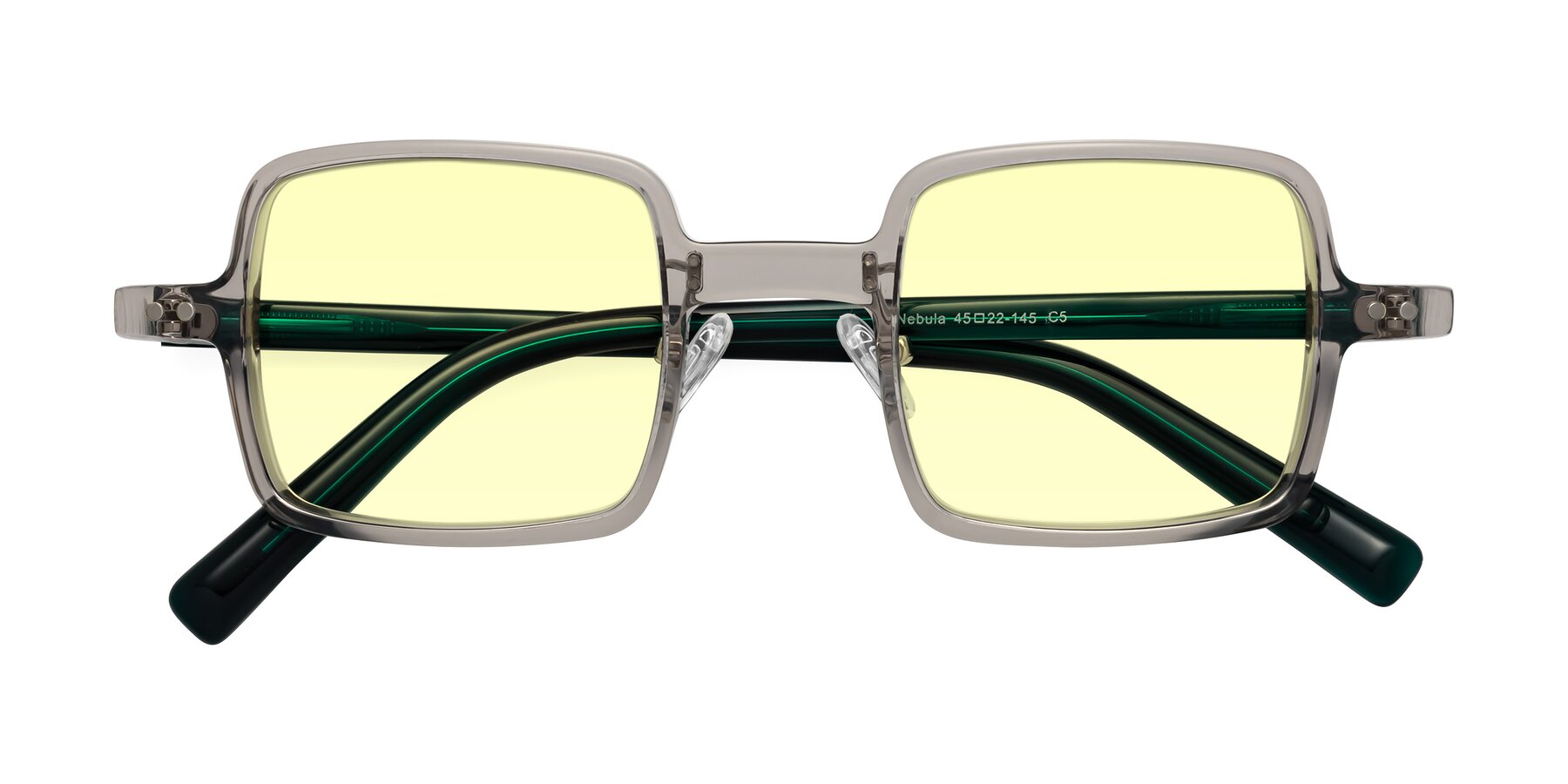 Folded Front of Nebula in Clear Gray with Light Yellow Tinted Lenses