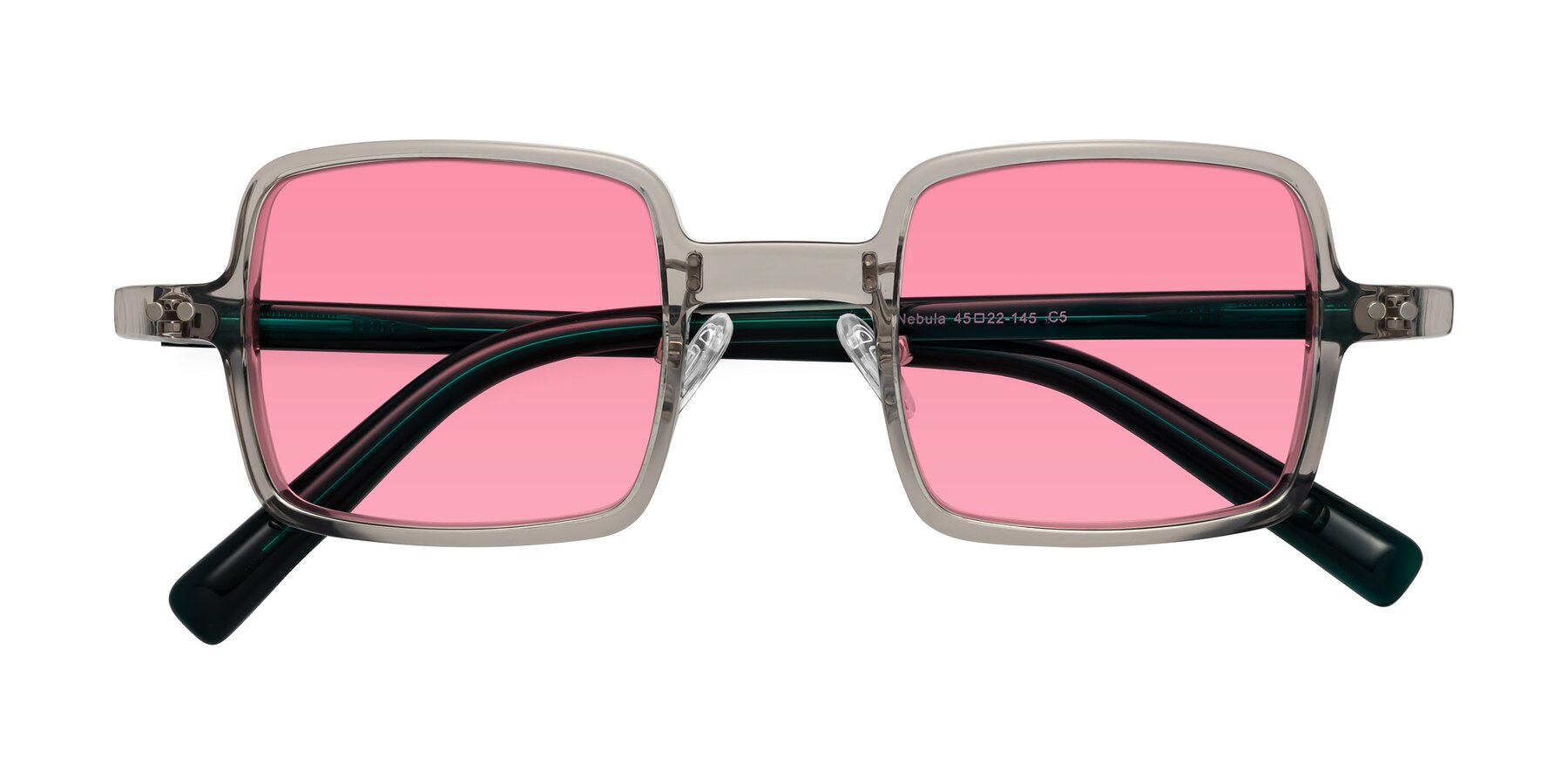 Folded Front of Nebula in Clear Gray with Pink Tinted Lenses