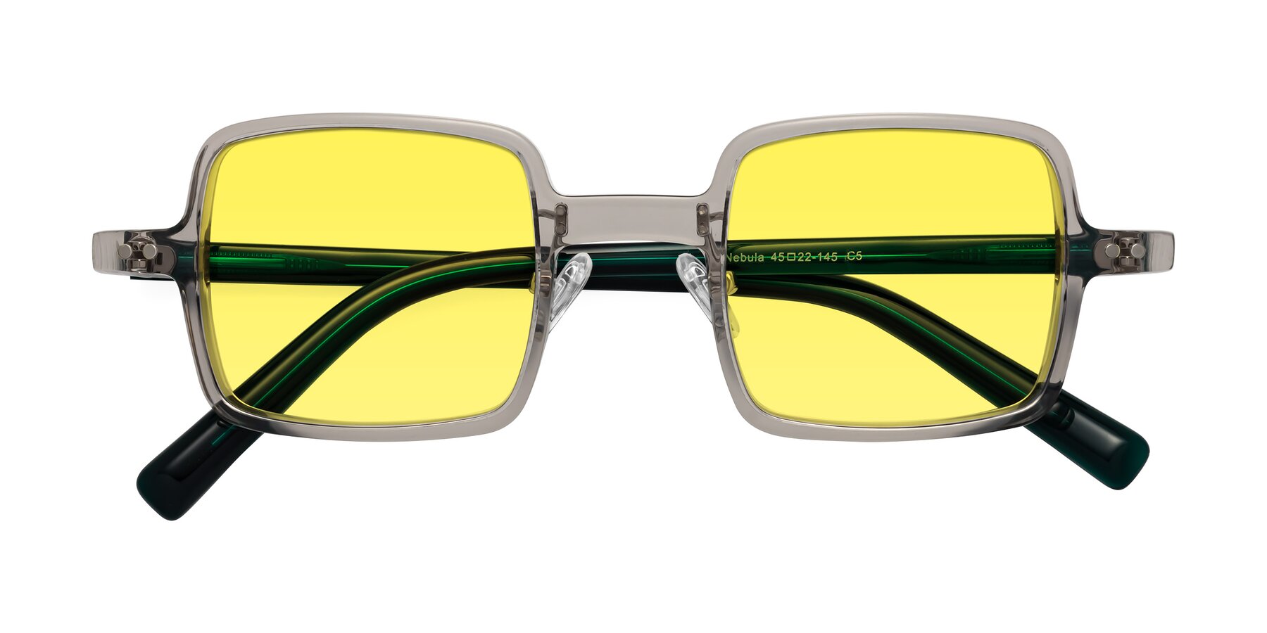 Folded Front of Nebula in Clear Gray with Medium Yellow Tinted Lenses