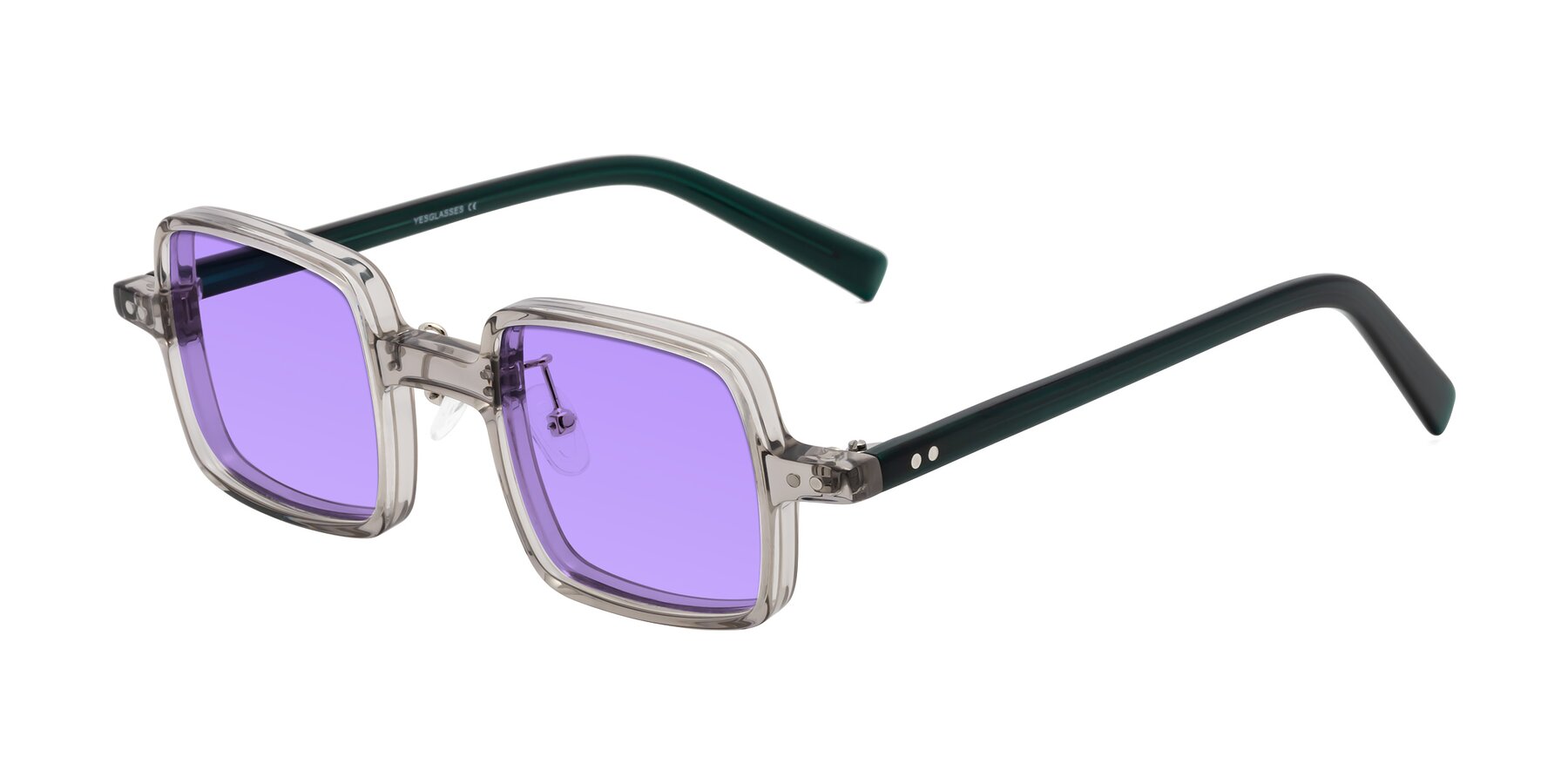 Angle of Nebula in Clear Gray with Medium Purple Tinted Lenses