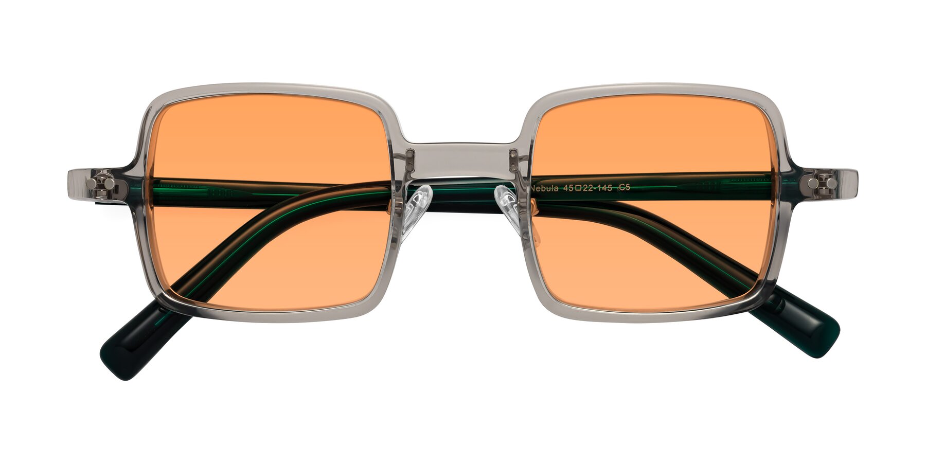 Folded Front of Nebula in Clear Gray with Medium Orange Tinted Lenses