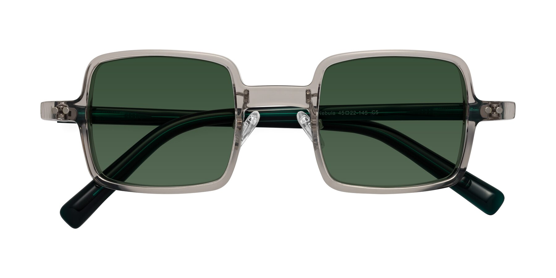 Folded Front of Nebula in Clear Gray with Green Tinted Lenses