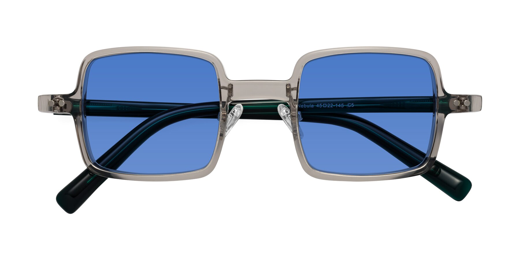 Folded Front of Nebula in Clear Gray with Blue Tinted Lenses